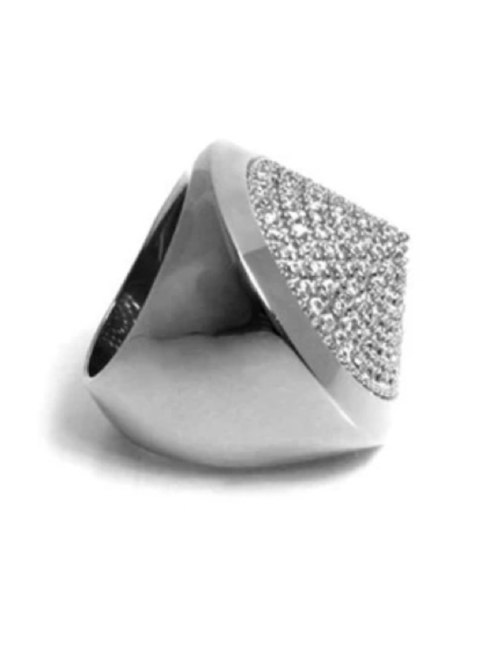 nOir PAVE CONE PYRAMID RING Statement Ring